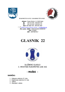 (GLASNIK 22 3 LIGE JUG MU&Scaron;KI)