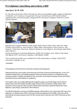 Prvi diplomci Američkog uni... - American University in Bosnia and