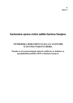 NABAVKA UNIFORMI - Kantonalna uprava civilne za&scaron;tite