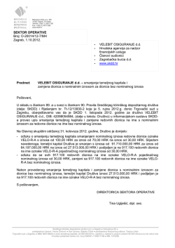 smanjenje temeljnog kapitala i zamjena dionica