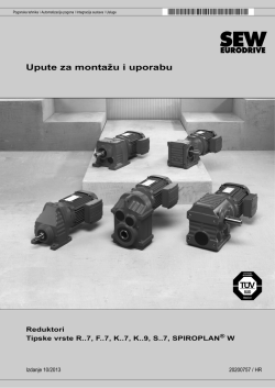 Upute za montažu i uporabu Reduktori Tipske vrste R..7, F..7, K..7, K
