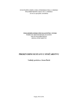 Proizvodni sustavi u stočarstvu - Poljoprivredni fakultet u Osijeku