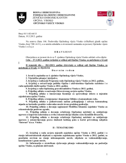 1 ZENIĈKO-DOBOJSKI KANTON OPĆINA VISOKO