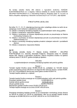 Protuprijedlog odluka Glavne skup&scaron;tine na točke 10.