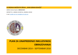 PLAN ZA UNAPREĐENJE INKLUZIVNOG OBRAZOVANJA
