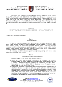 Zakon o održavanju zajedničkih dijelova zgrade i upravljanju - IGT-a