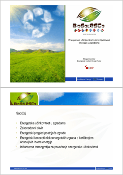 Sadržaj &bull; Energetska učinkovitost u zgradama