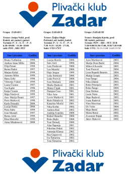 Ime i prezime Godi&scaron;te Bruno Torbarina 1999. Andrea Anna Milin
