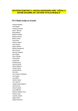 IZVUČENI DOBITNICI 2. KRUGA NAGRADNE IGRE "UŽIVAJ U