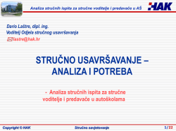 Analiza stručnih ispita za stručne voditelje i predavače u A&Scaron;