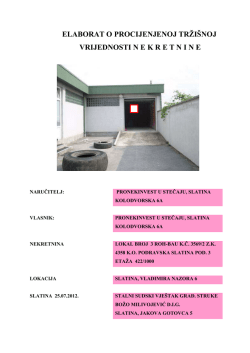 elaborat o procijenjenoj trži&scaron;noj vrijednosti nekretnine