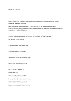 BILTEN. BR. 7/2012G Izvestaj Takmicarske komisije STSV