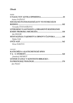 Acta Patristica 9/2013 - Pre&scaron;ovsk&aacute; univerzita v Pre&scaron;ove