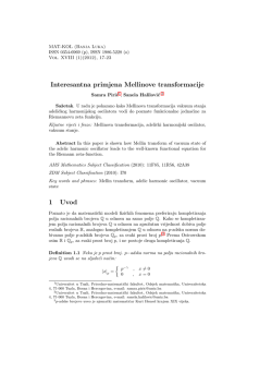 Interesantna primjena Mellinove transformacije 1 Uvod
