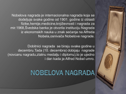 Nobelova nagrada HEMIJA 2011.