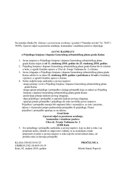 JAVNA RASPRAVA o Prijedlogu Izmjena i dopuna