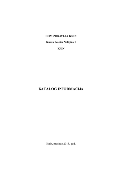 Dom zdravlja Knin - Katalog informacija