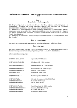 SLUŽBENA PRAVILA BRAUN I ORAL B PROGRAMA LOJALNOSTI