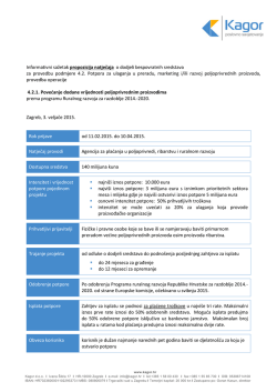 Kagor sažetak mjera 4.2.1.