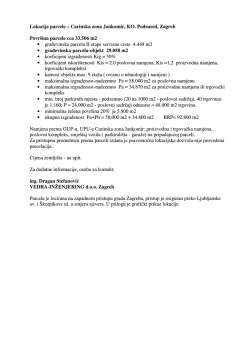 Lokacija parcele &ndash; Carinska zona Jankomir, KO. Podsused, Zagreb