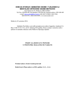 Poziv za dostavu ponude - kruh i kru&scaron;ni proizvodi