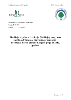 Godi&scaron;nje izvje&scaron;će o izvr&scaron;enju Godi&scaron;njeg programa za&scaron;tite