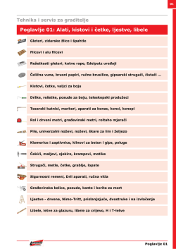Alati, kistovi i četke, ljestve, libele