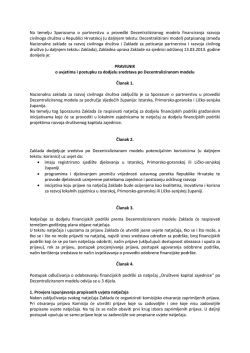Pravilnik o uvjetima i postpuku za dodjelu sredstava po