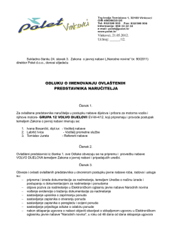 ODLUKU O IMENOVANJU OVLA&Scaron;TENIH