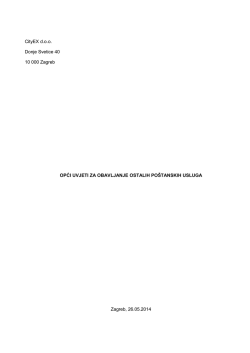 CityEX d.o.o. Donje Svetice 40 10 000 Zagreb OPĆI