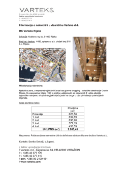 Informacija o nekretnini u vlasni&scaron;tvu Varteks d.d. RK Varteks Rijeka