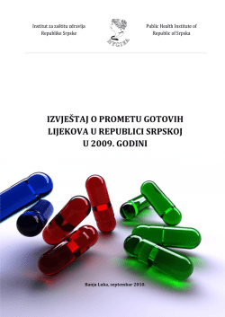 Izvještaj o prometu gotovih lijekova u Republici Srpskoj u 2009. godini