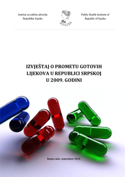 Izvje&scaron;taj o prometu gotovih lijekova u Republici Srpskoj u 2009. godini