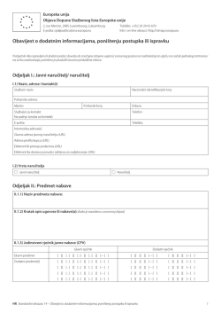 Obavijest o dodatnim informacijama, poništenju - Simap