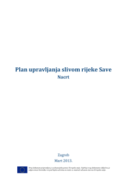 Plan upravljanja slivom rijeke Save - International Sava River Basin