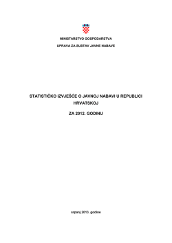 STATISTIČKO IZVJEŠĆE O JAVNOJ NABAVI U REPUBLICI
