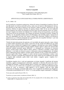(Arist. Po. 1448a: la formula del comico) (Federico Campedelli
