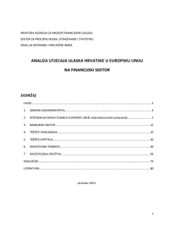 analiza utjecaja ulaska hrvatske u europsku uniju na financijski sektor