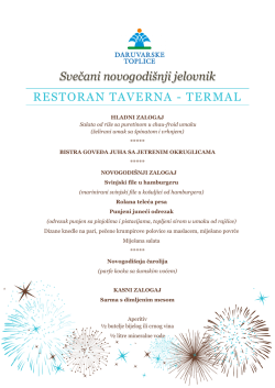 Svečani novogodi&scaron;nji jelovnik RESTORAN TAVERNA