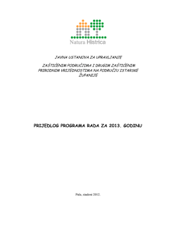PRIJEDLOG PROGRAMA RADA ZA 2013. GODINU
