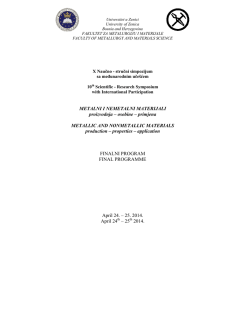 Finalni program/Final programm - Fakultet za metalurgiju i materijale
