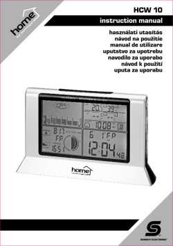 HCW 10 instruction manual