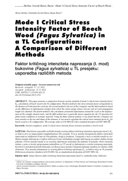 Mode I Critical Stress Intensity Factor of Beech Wood (Fagus