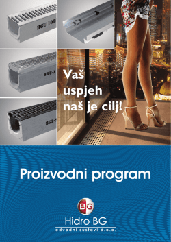 Proizvodni program - Hidro BG odvodni sustavi doo