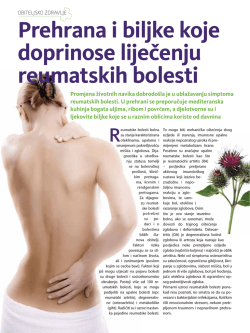 Prehrana i biljke koje doprinose liječenju reumatskih bolesti