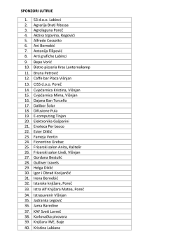 SPONZORI LUTRIJE 1. 53 d.o.o. Labinci 2. Agrarija