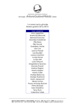 1.A razred opće gimnzije školska godina 2012./2013. ime i prezime