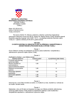 odluka o koeficijentima za obračun plaće službenika