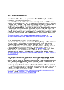 Kratki životopisi predavača