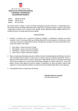 Zaključak - bodovna lista s ostvarenim bodovima kandidata u